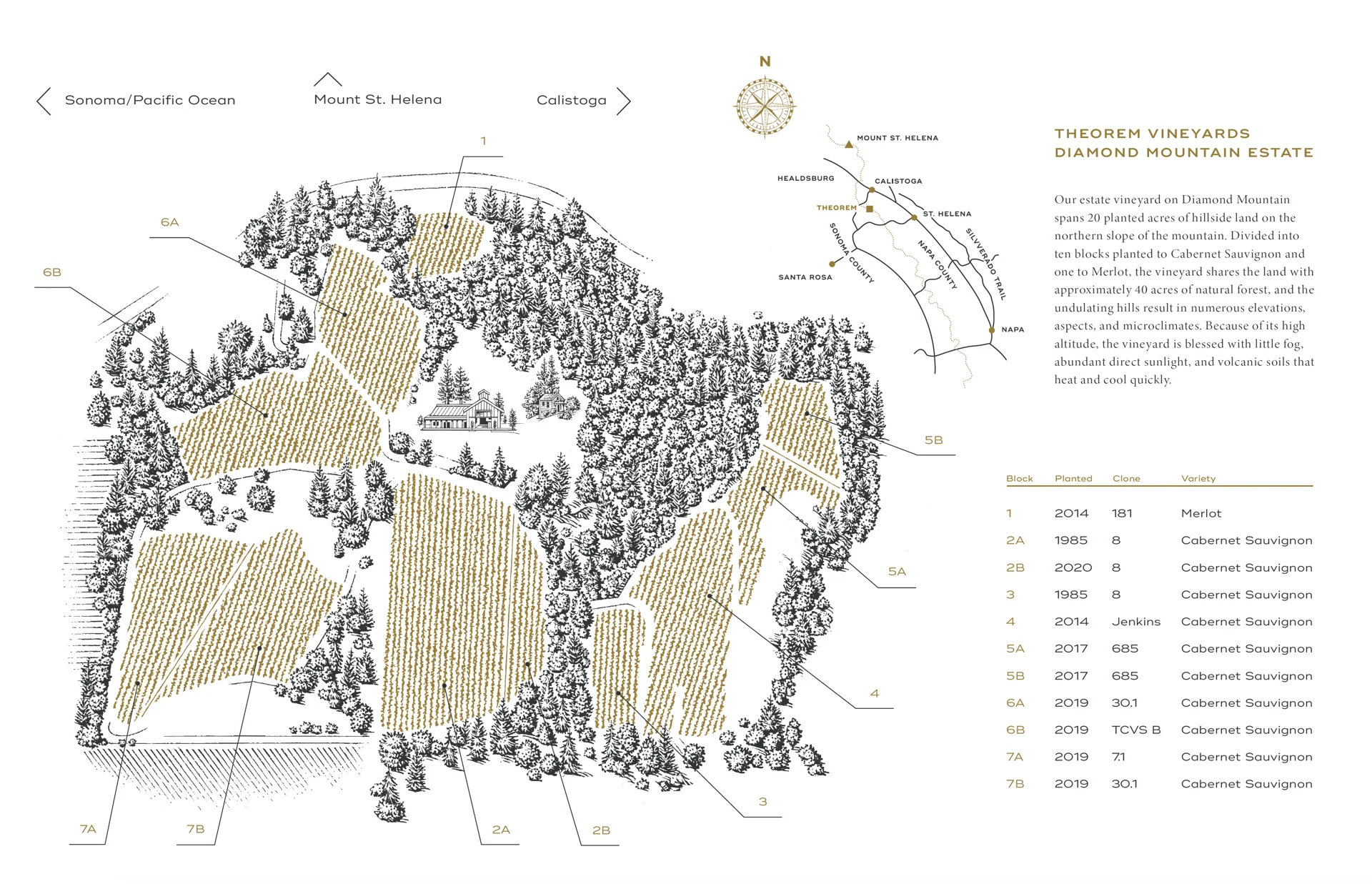 Map of Theorem Vineyards Diamond Mountain Estate